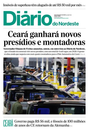Capa da Edição do dia do jornal Diário do Nordeste