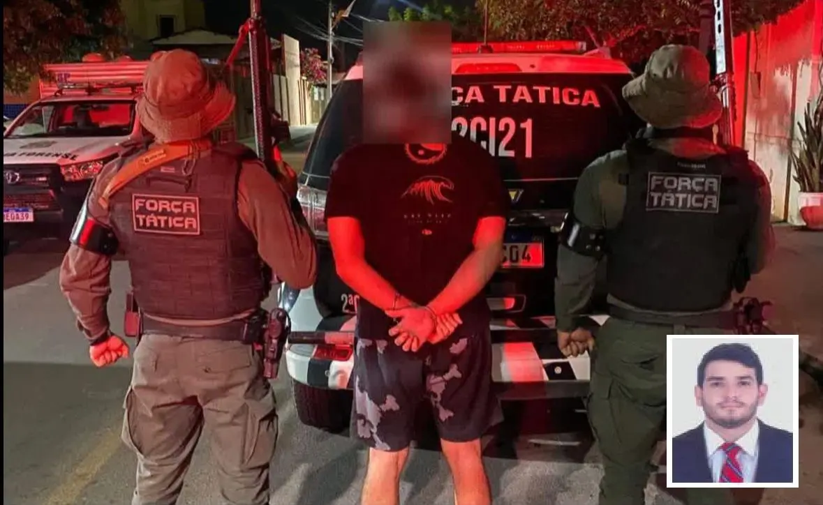 policiais com o advogado victor, preso no ceara.