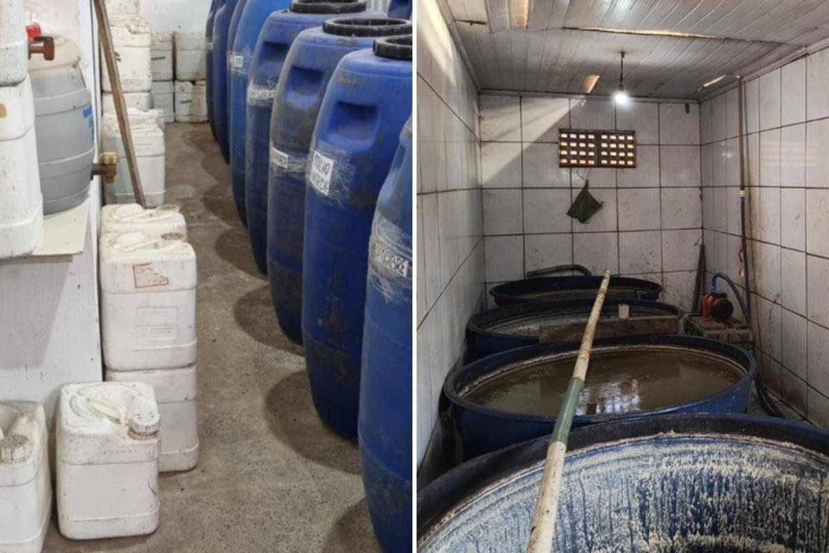 Imagem tirada durante operação que fiscalizava bebidas alcoólicas.