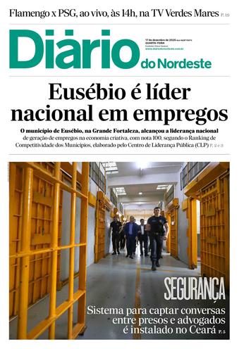 Capa da Edição do dia do jornal Diário do Nordeste
