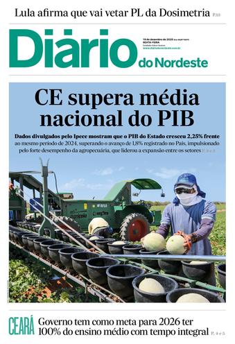 Capa da Edição do dia do jornal Diário do Nordeste