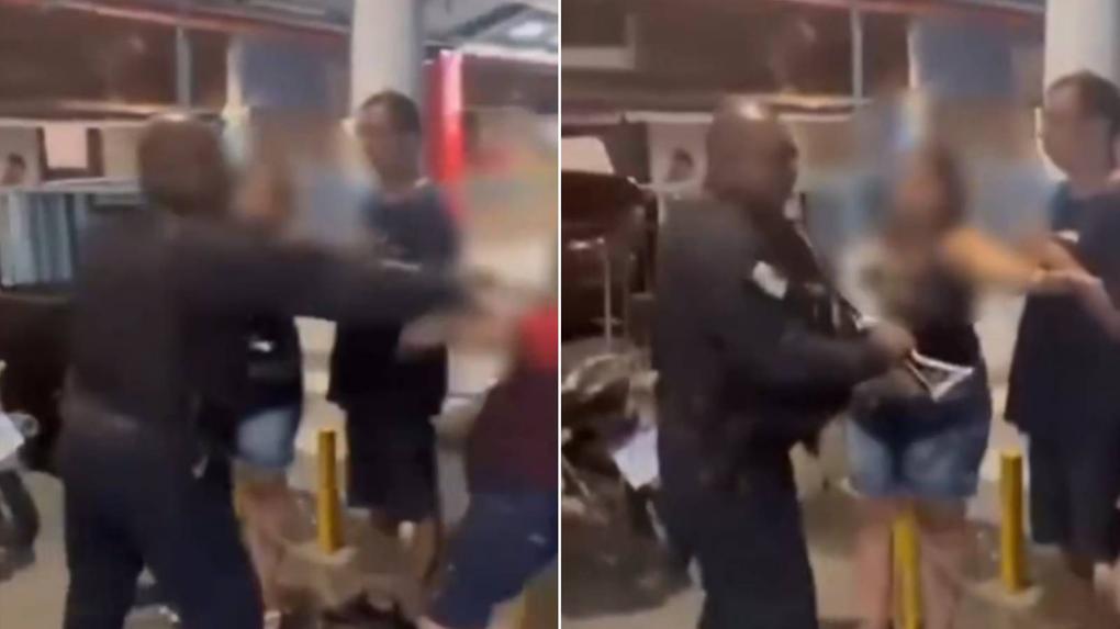 Imagem mostra cenas em que um policial militar agride uma idosa, com uma coronhada de fuzil, no Rio de Janeiro.