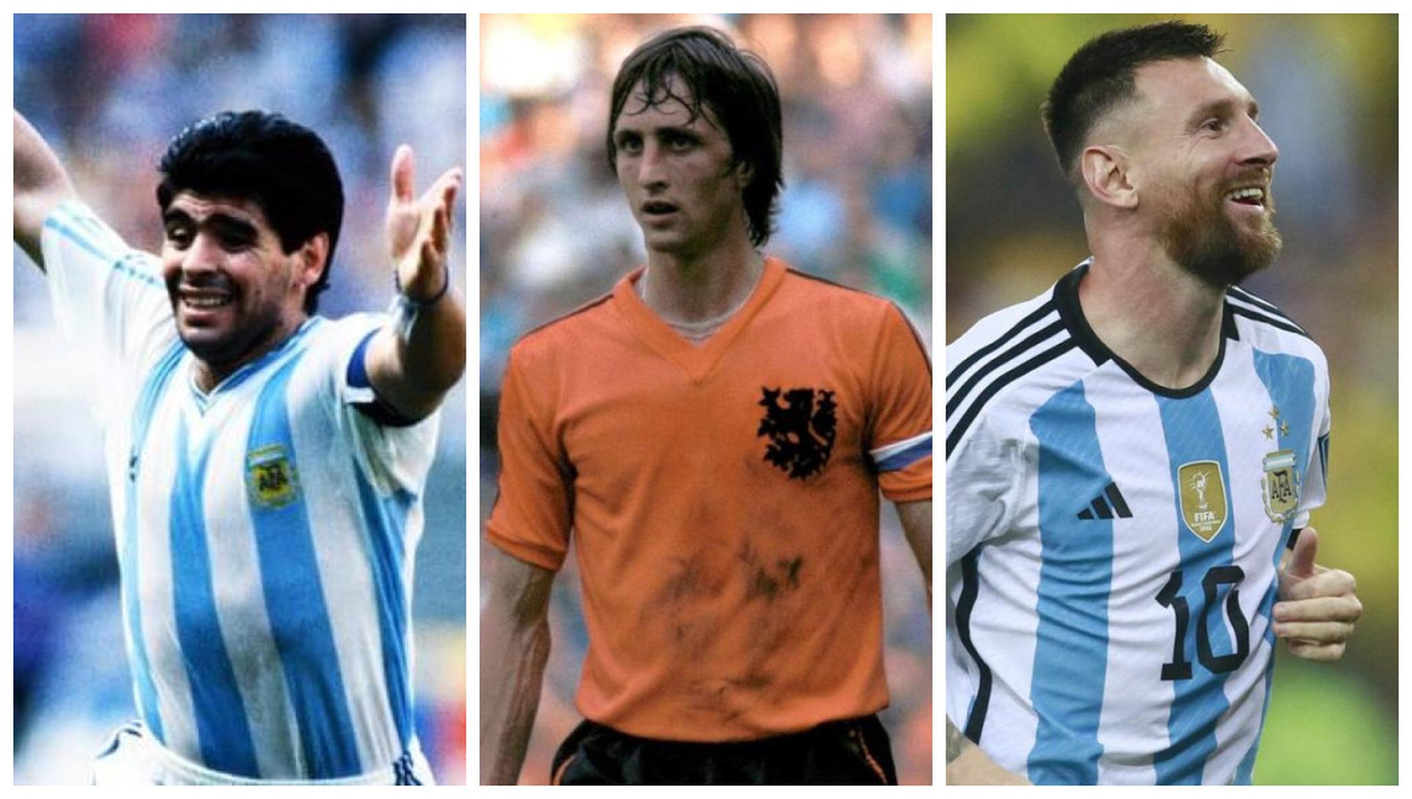 Foto de Na medida Messi Johan Cruyff e Maradona Futebolo Diário do Nordeste