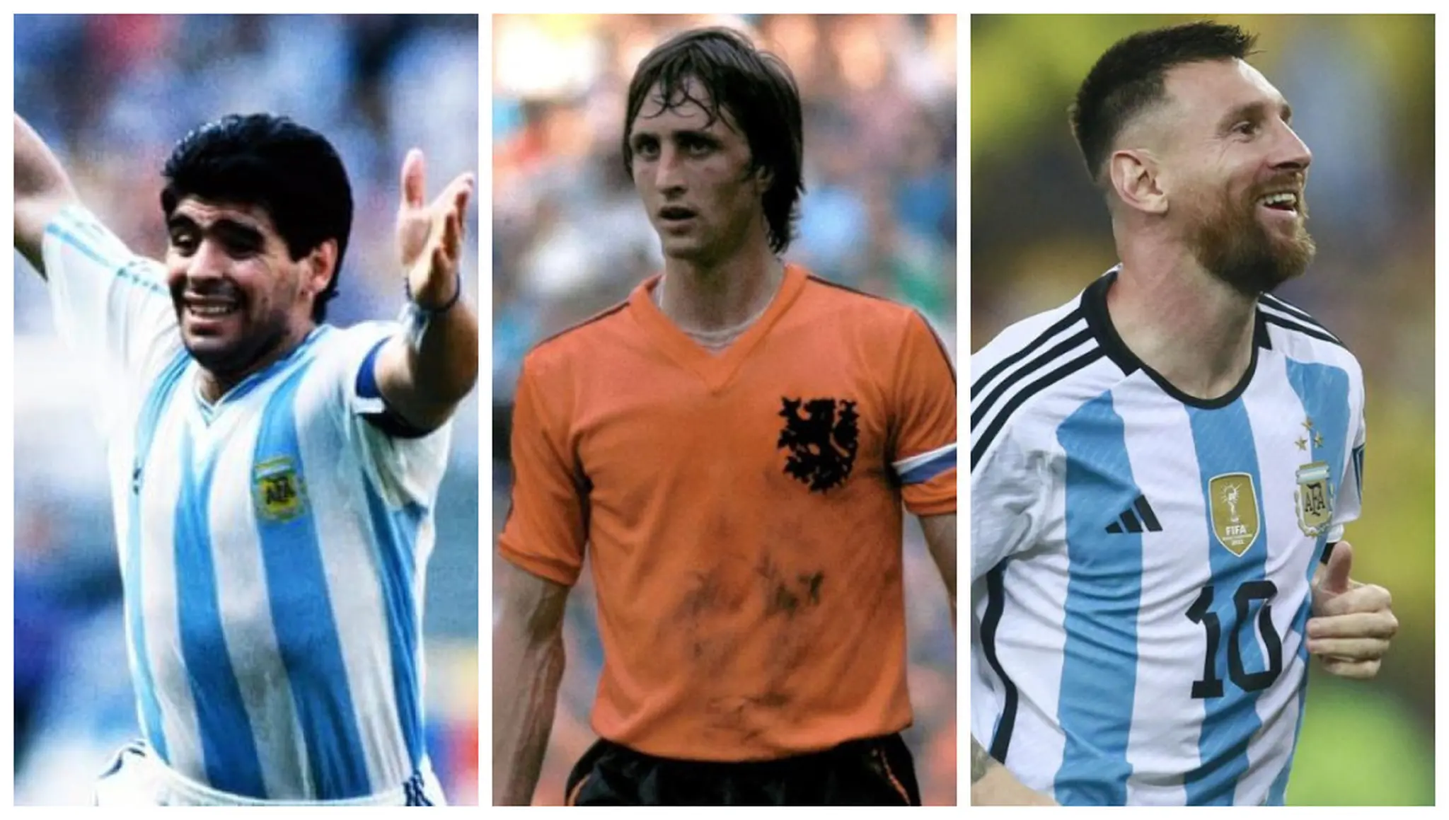 Foto de Na medida Messi Johan Cruyff e Maradona Futebolo Diário do Nordeste