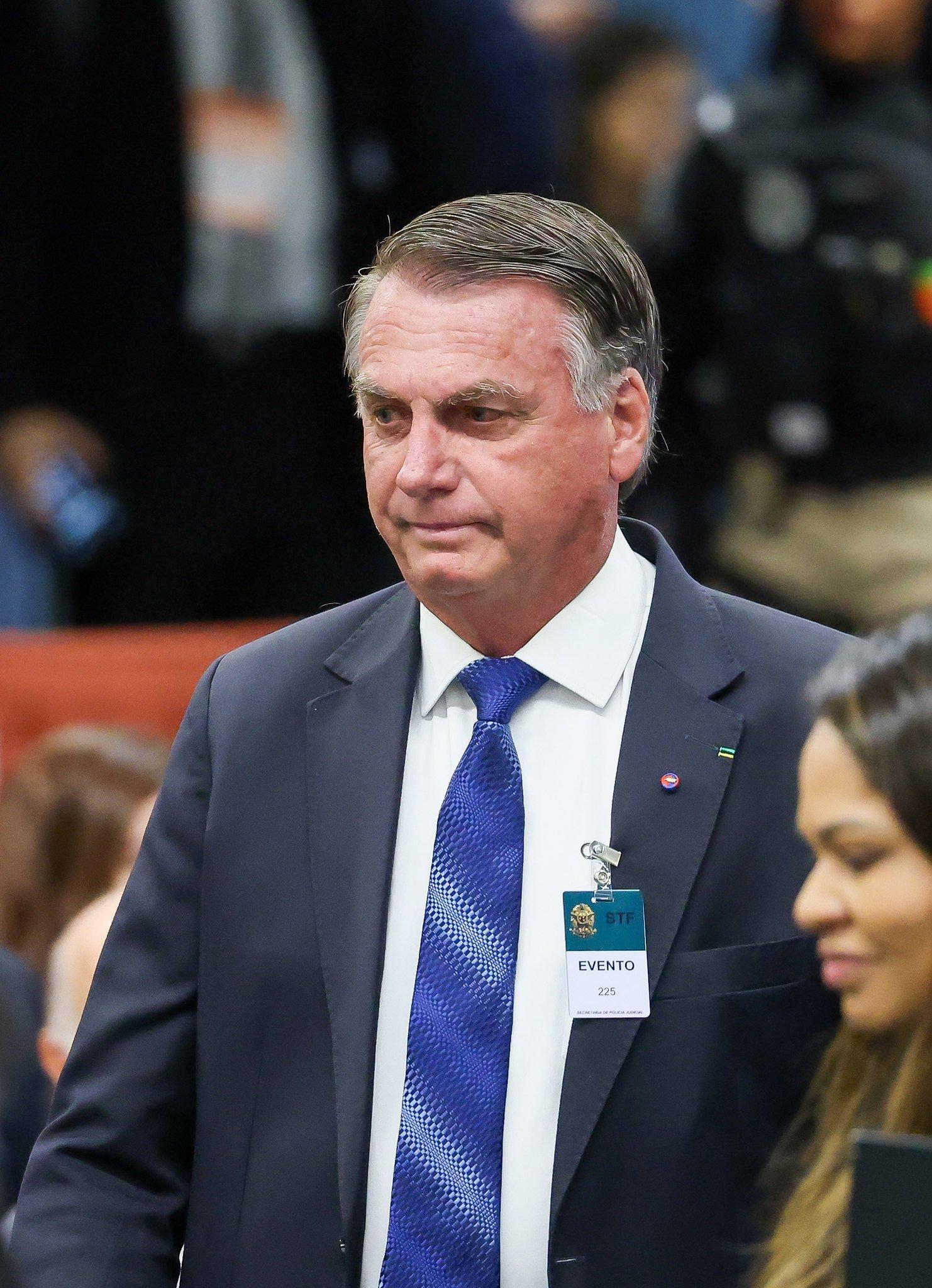 Imagem de Jair Messias Bolsonaro em julgamento da denúncia do núcleo 1 em março de 2025.