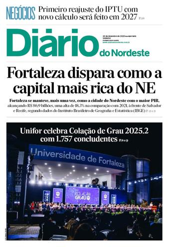 Capa da Edição do dia do jornal Diário do Nordeste