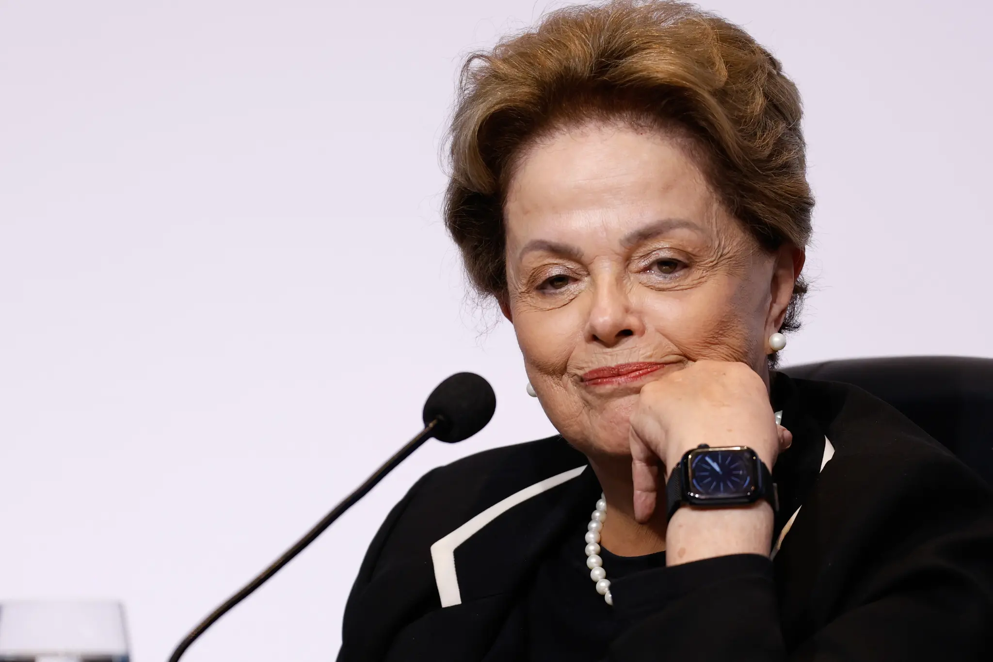 Dilma Rousseff, presidenta do Novo Banco de Desenvolvimento (NDB), formado por membros do Brics, durante o 10° Encontro Anual, em Copacabana.