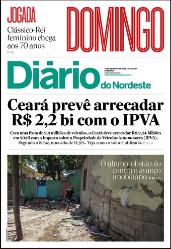 Capa da Edição do dia do jornal Diário do Nordeste