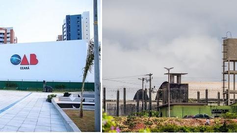 fachada da oab e fachada presidio, sap.