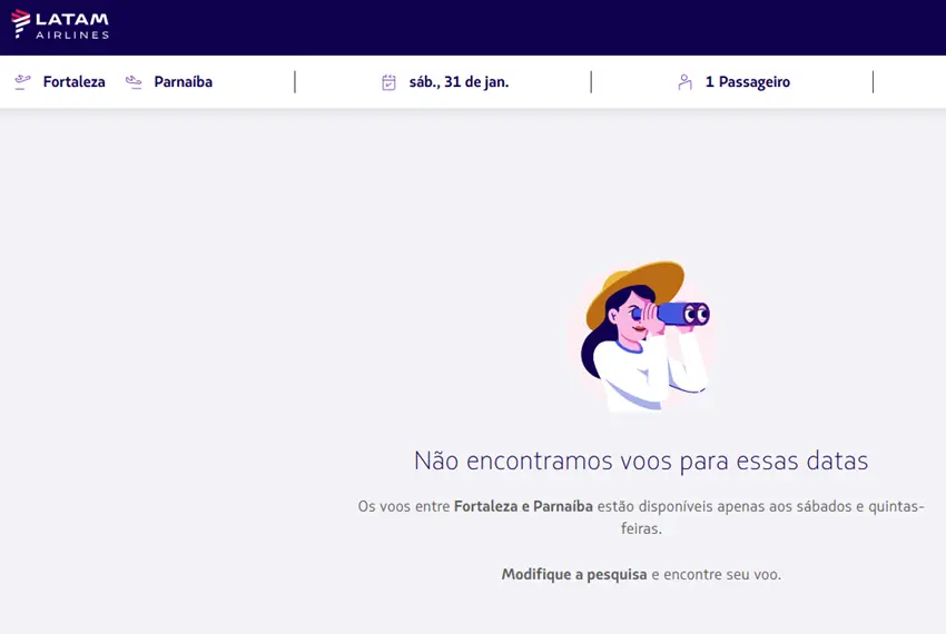 Print dao site da Latam.