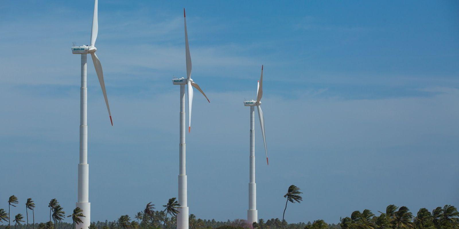 Foto de produção de energia eólica no Nordeste, utilizada para ilustrar matéria de estudo do ONS que aponta investimentos previstos para a região.