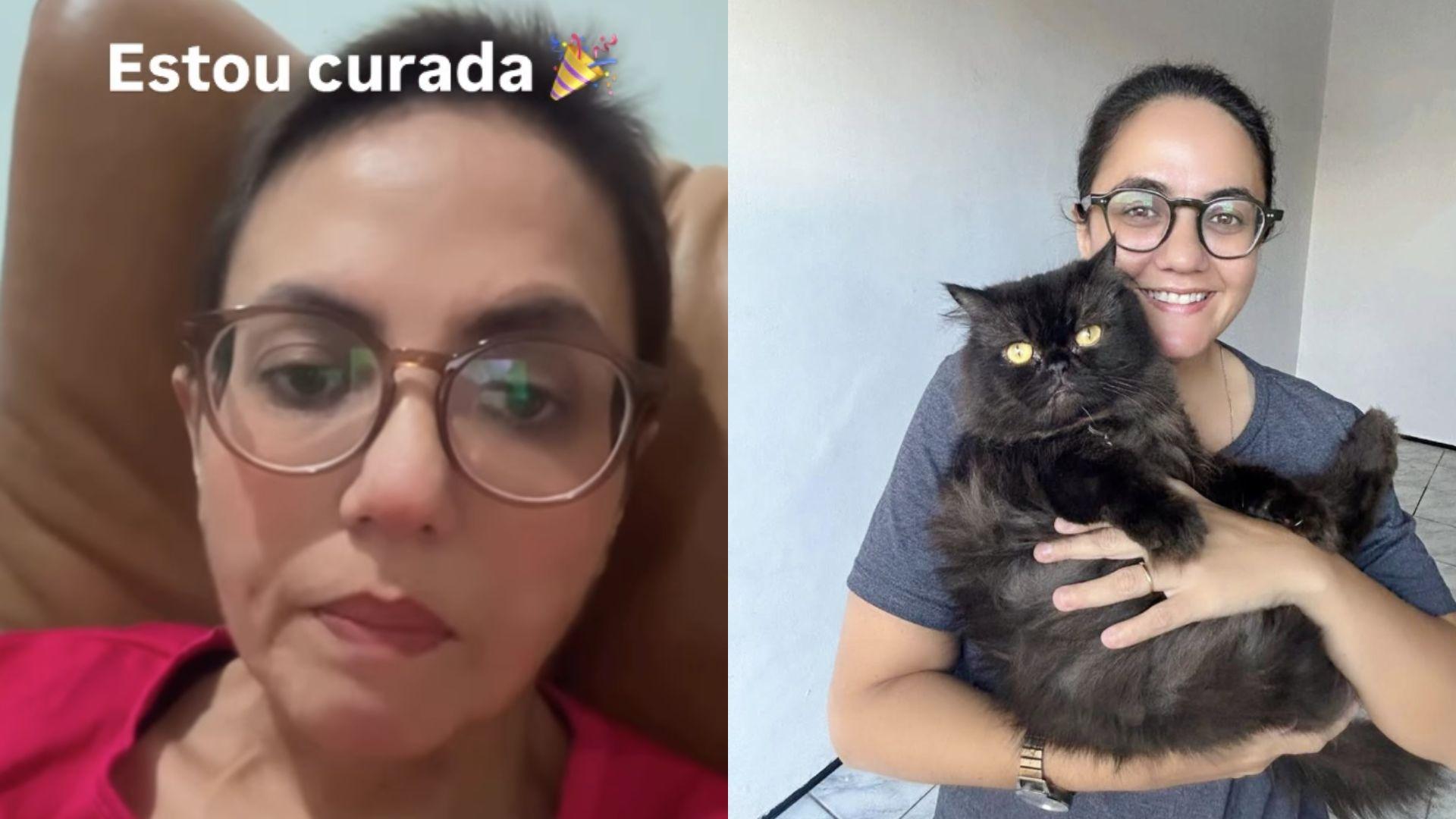Jornalista e sua gata.