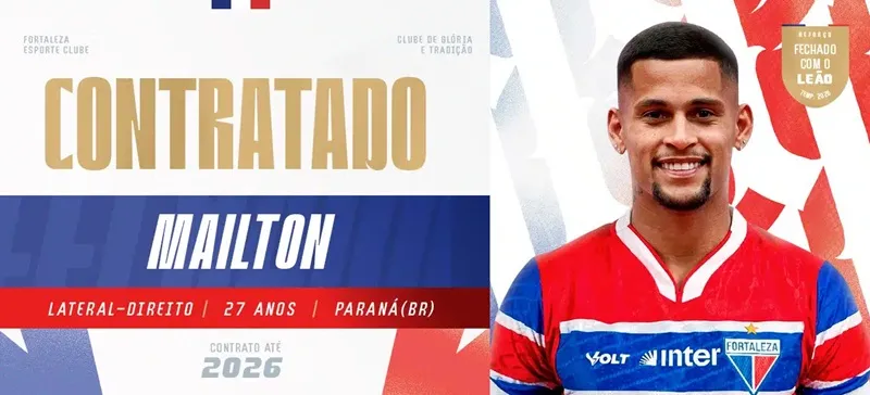 Mailton é o primeiro reforço do Fortaleza para 2026.
