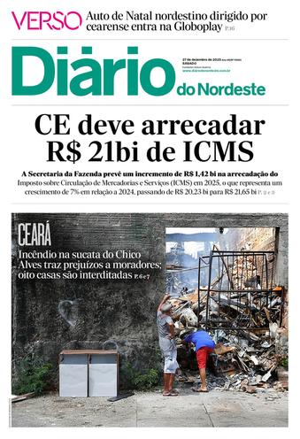 Capa da Edição do dia do jornal Diário do Nordeste
