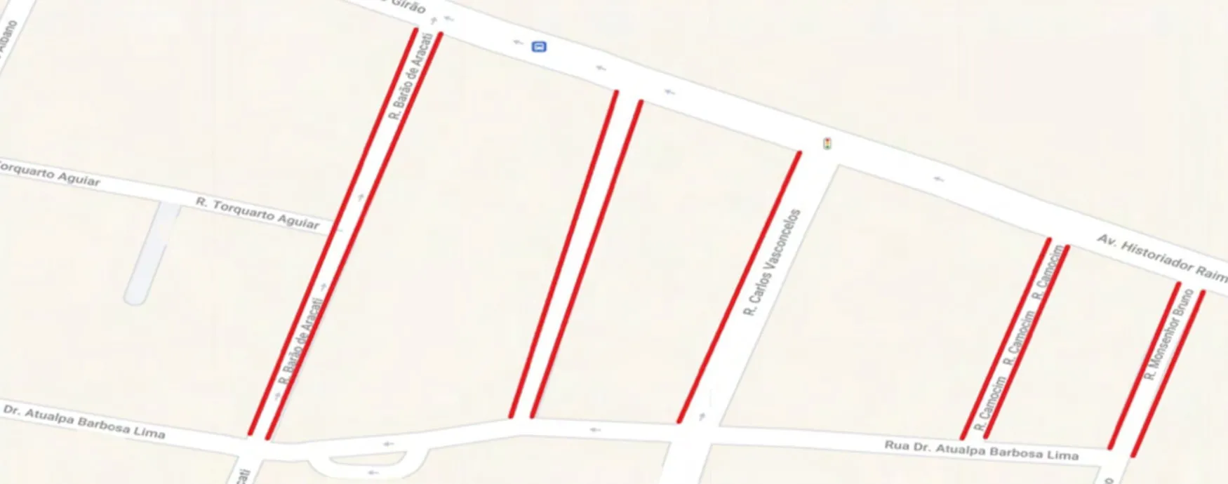 Ruas que serão interditadas para o comércio ambulante no Réveillon de Fortaleza.