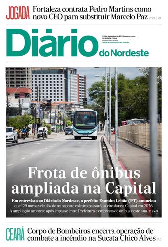 Capa da Edição do dia do jornal Diário do Nordeste