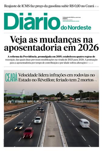 Capa da Edição do dia do jornal Diário do Nordeste