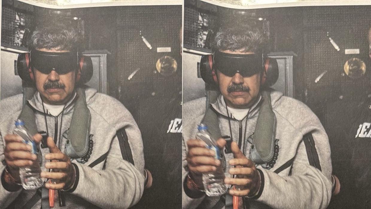 Foto de Maduro preso divulgada por Donald Trump.