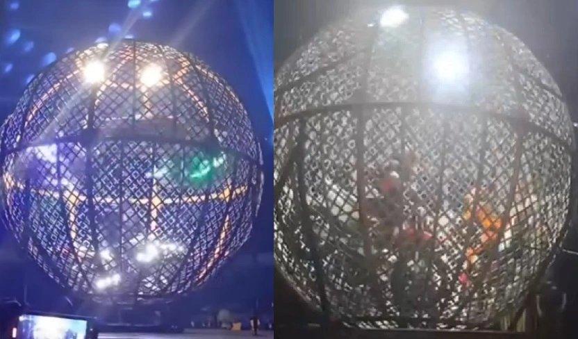 montagem de fotos globo da morte, apresentacao circo piaui.