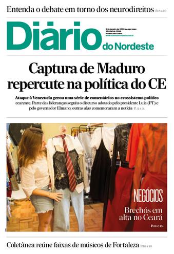 Capa da Edição do dia do jornal Diário do Nordeste