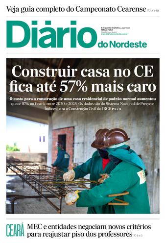 Capa da Edição do dia do jornal Diário do Nordeste