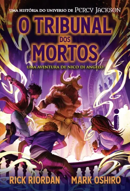 Imagem do livro O Tribunal dos Mortos, da série de Percy Jackson.