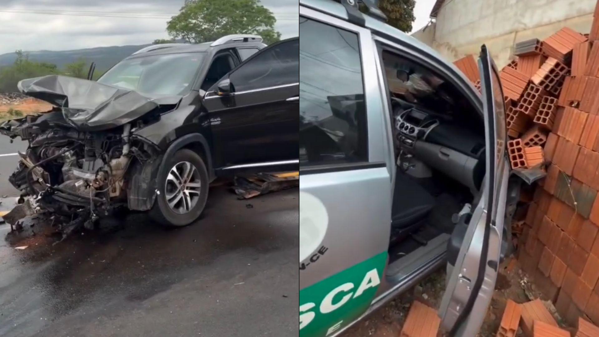 Veículos envolvidos com acidente do Detran.