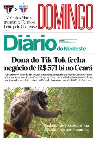 Capa da Edição do dia do jornal Diário do Nordeste