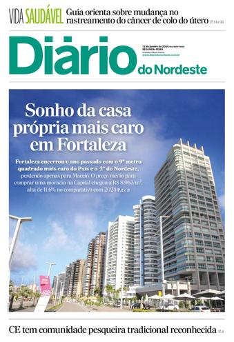 Capa da Edição do dia do jornal Diário do Nordeste