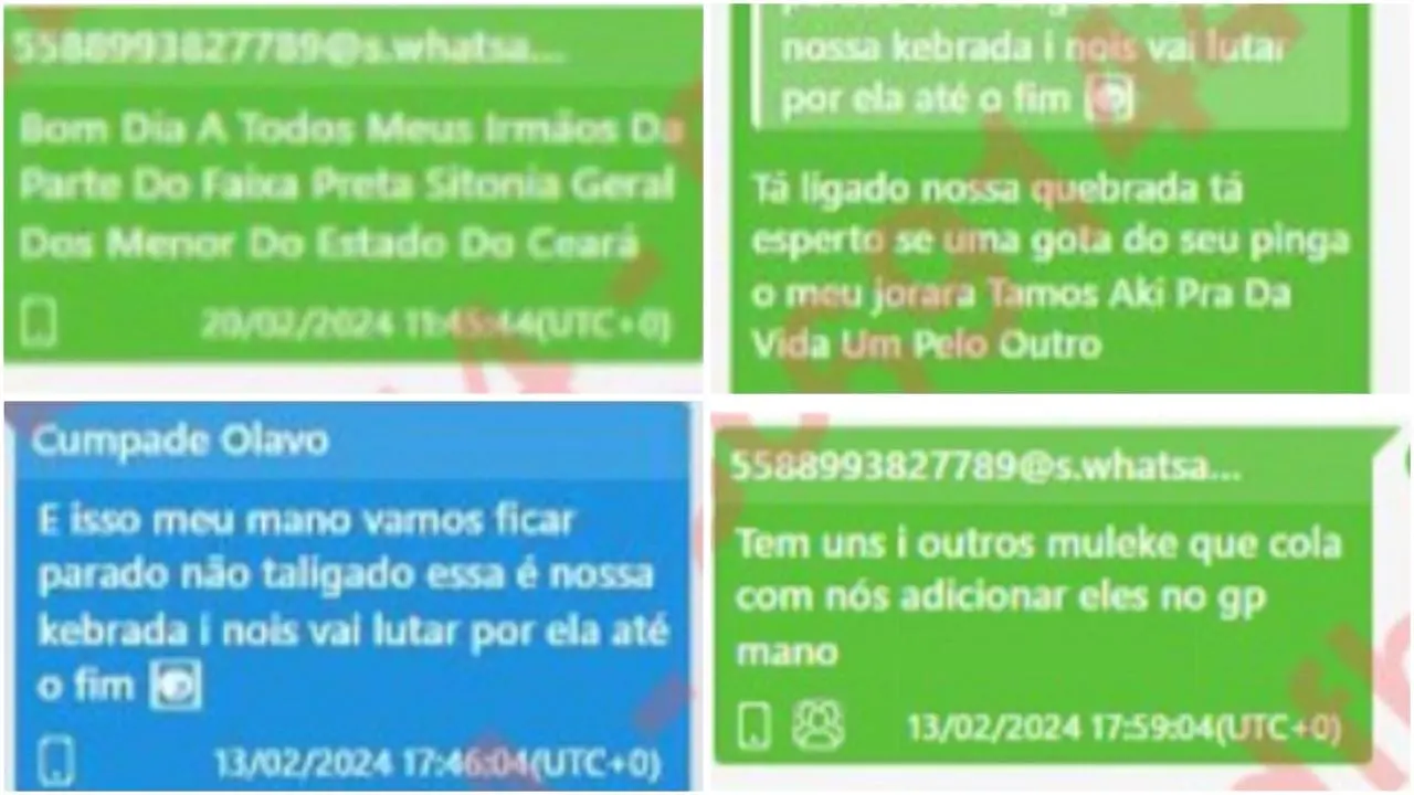 Mensagens em grupos qu expoem Chefe do PCC que 'recrutava' crianças e adolescentes para facção é condenado no CE