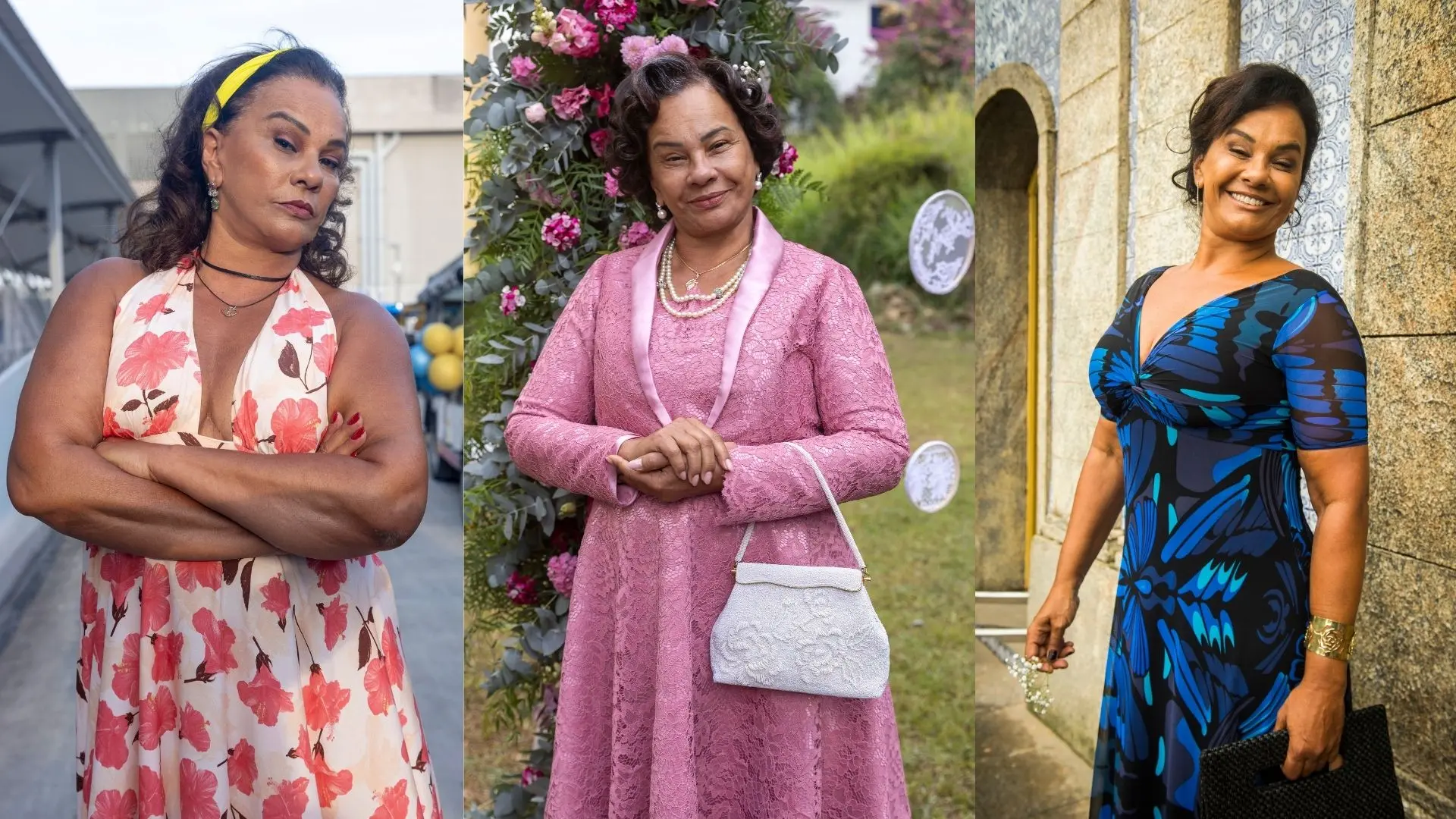 Colagem com as personagens de Solange Couto.