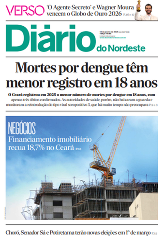 Capa da Edição do dia do jornal Diário do Nordeste