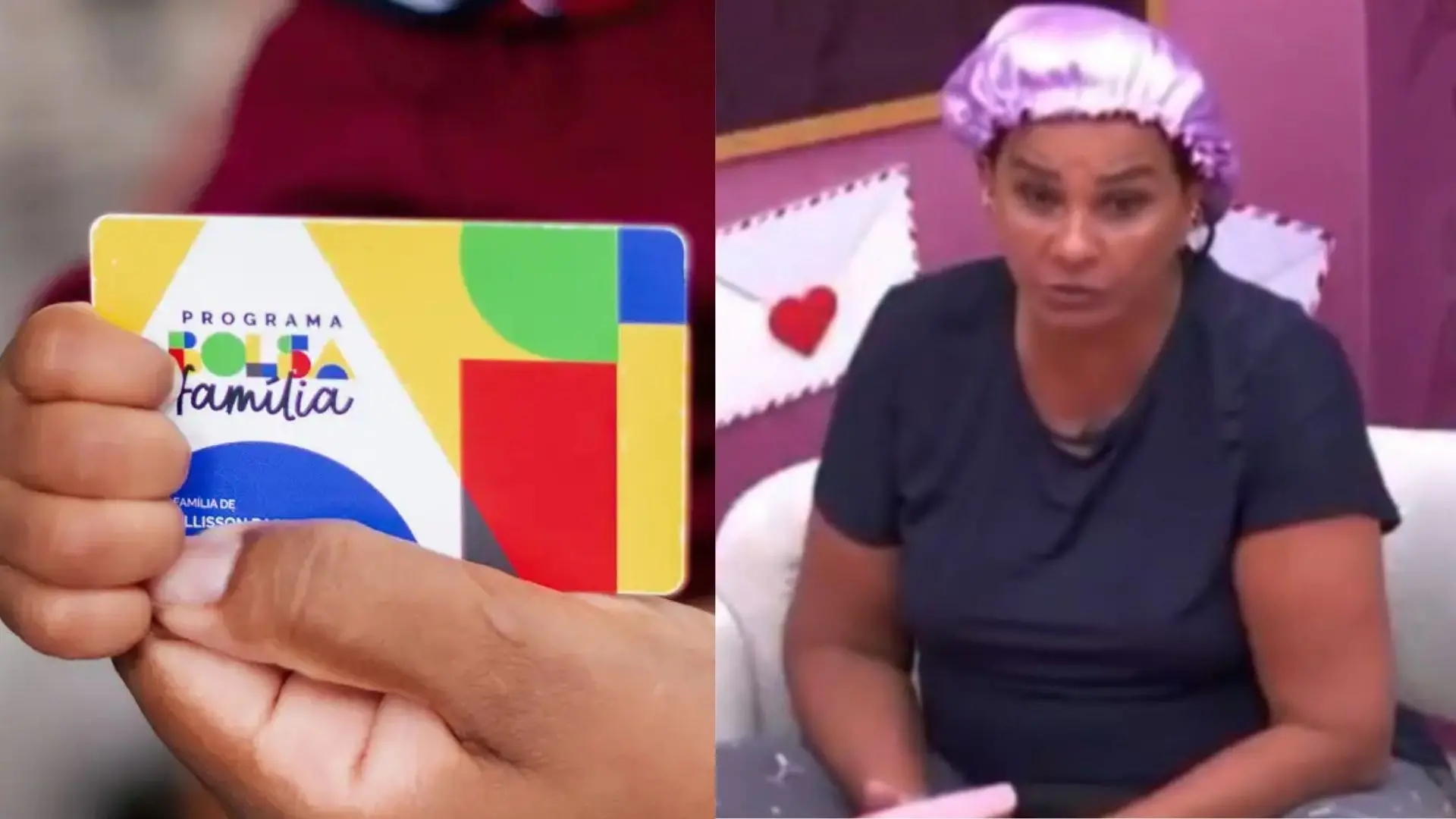 Colagem com o cartão do Bolsa Família e de Solange Couto. Imagem usada em matéria em que Governo esclarece sobre benefício social.