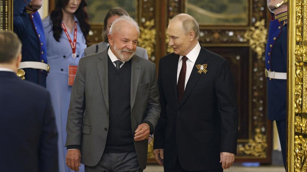Imagem de Lula e Putin para uma matéria sobre Venezuela e invasão dos Estados Unidos.