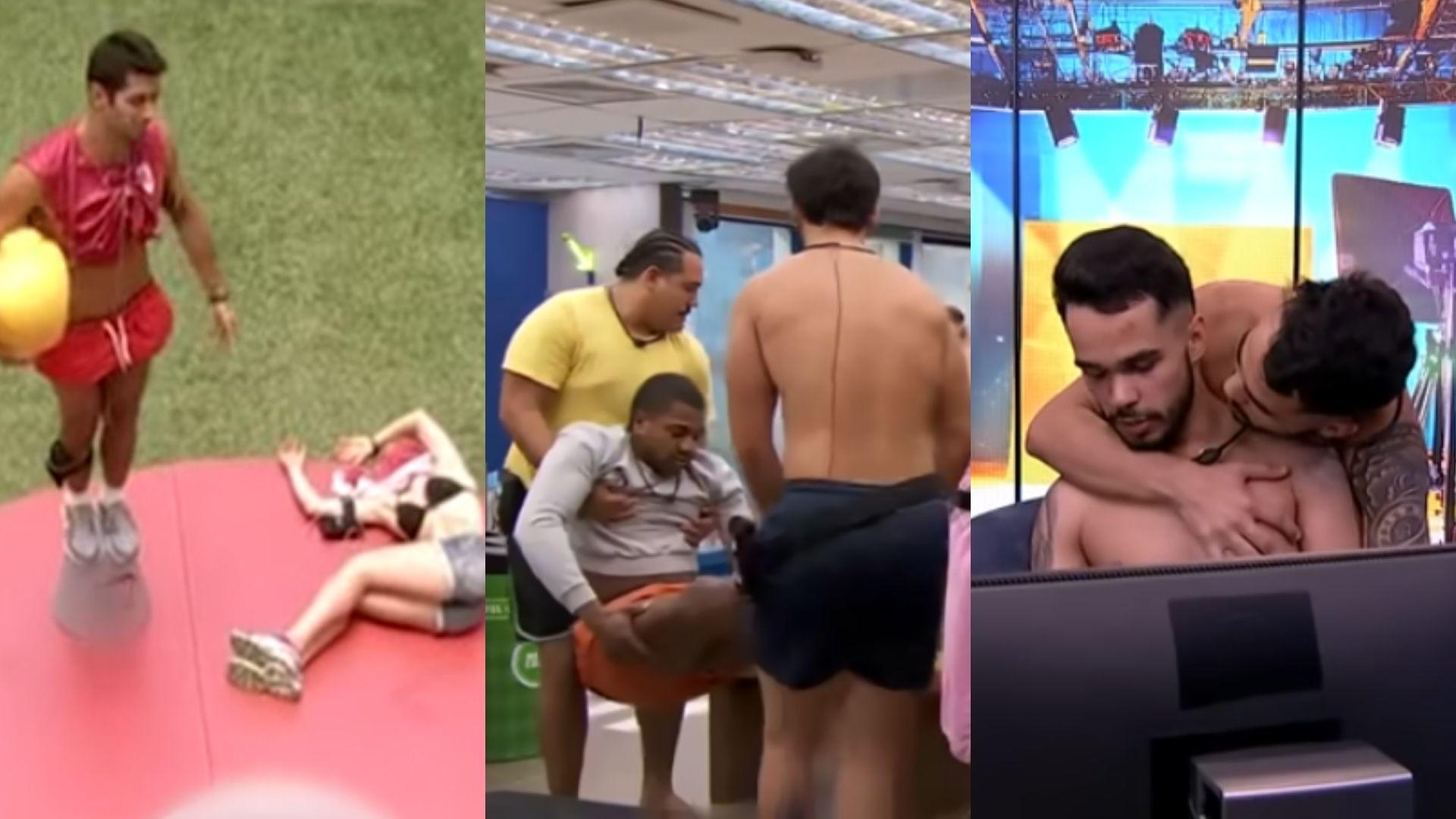 Colagem de fotos dos participantes que já passaram mal no BBB.