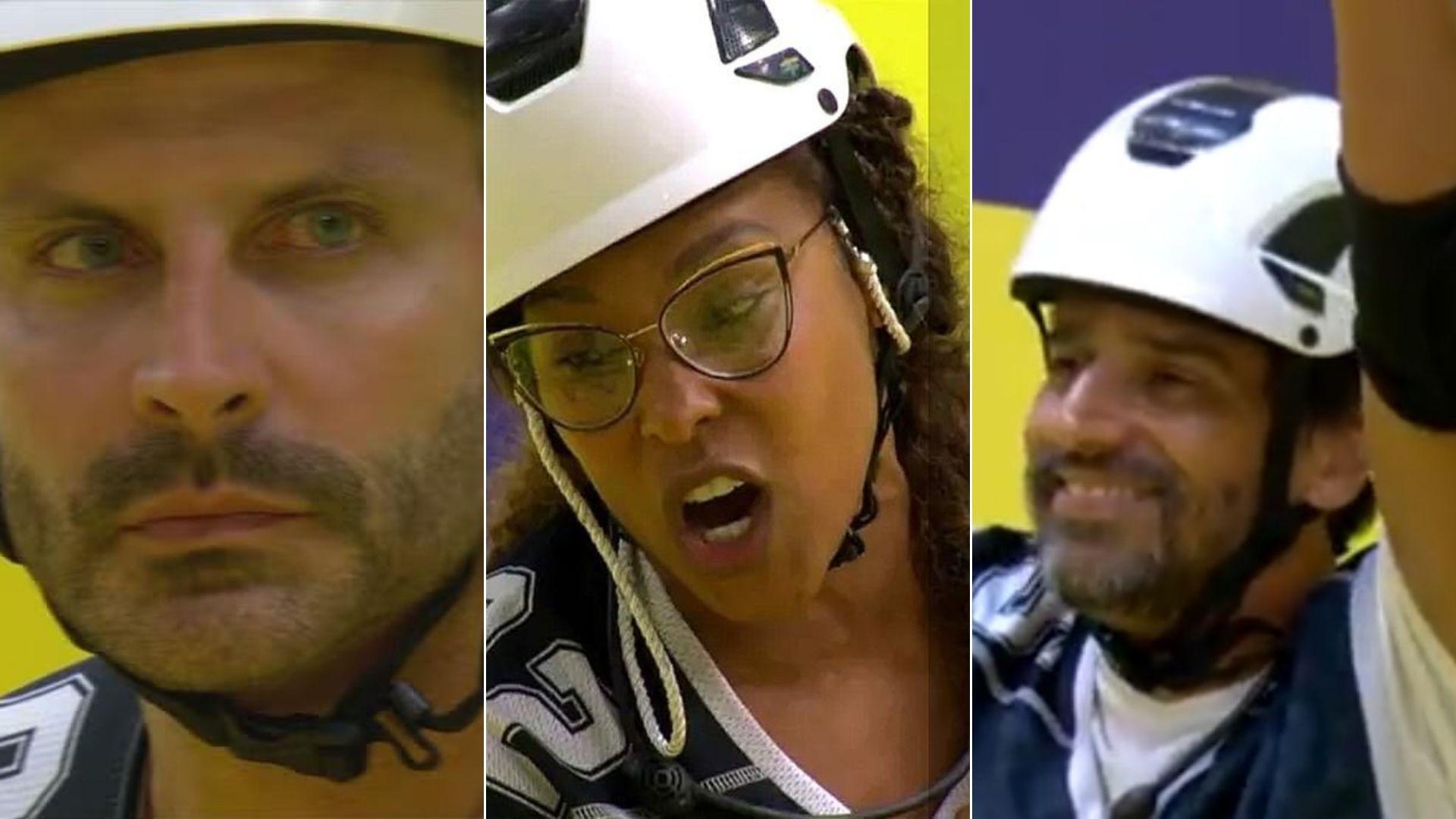 Henri Castelli, Sol Vega, e Alberto Cowboy durante Prova do Líder.