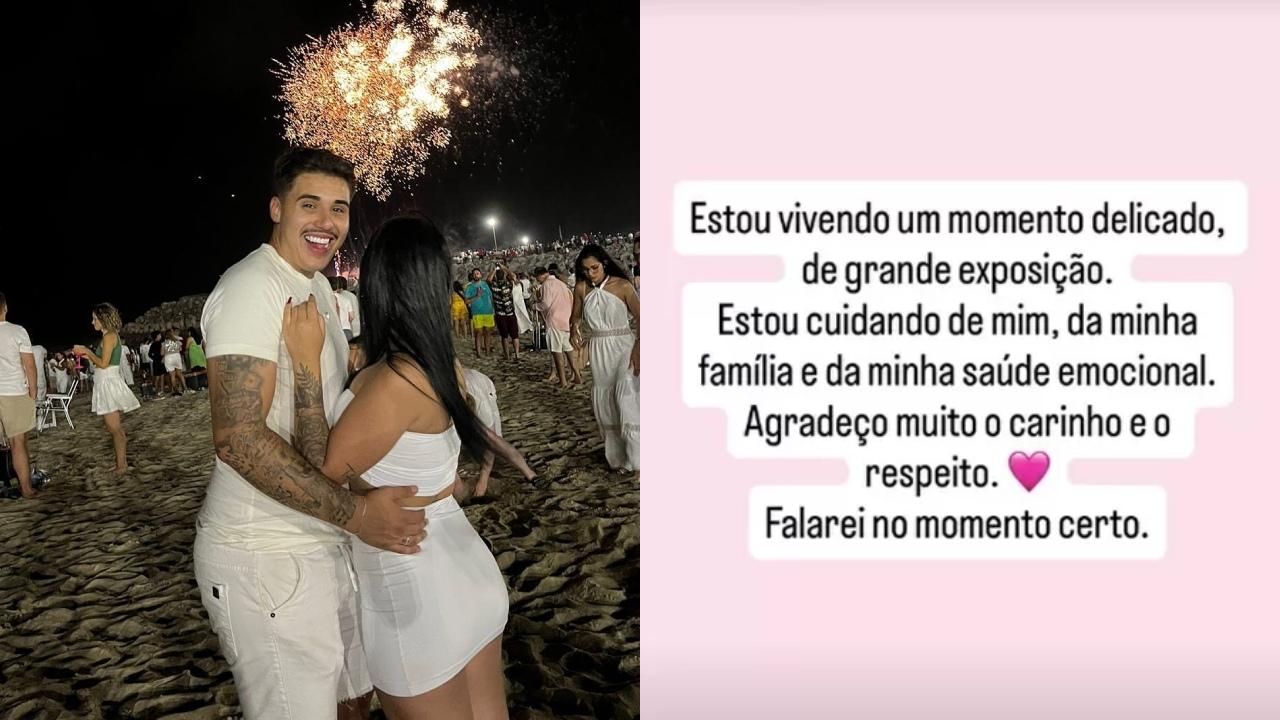 Foto de Pedro e a esposa Rayne em um evento de réveillon.