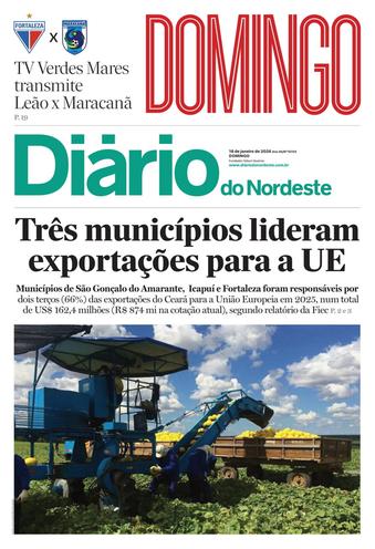Capa da Edição do dia do jornal Diário do Nordeste
