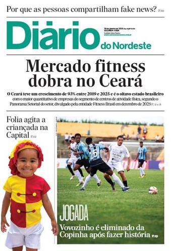 Capa da Edição do dia do jornal Diário do Nordeste