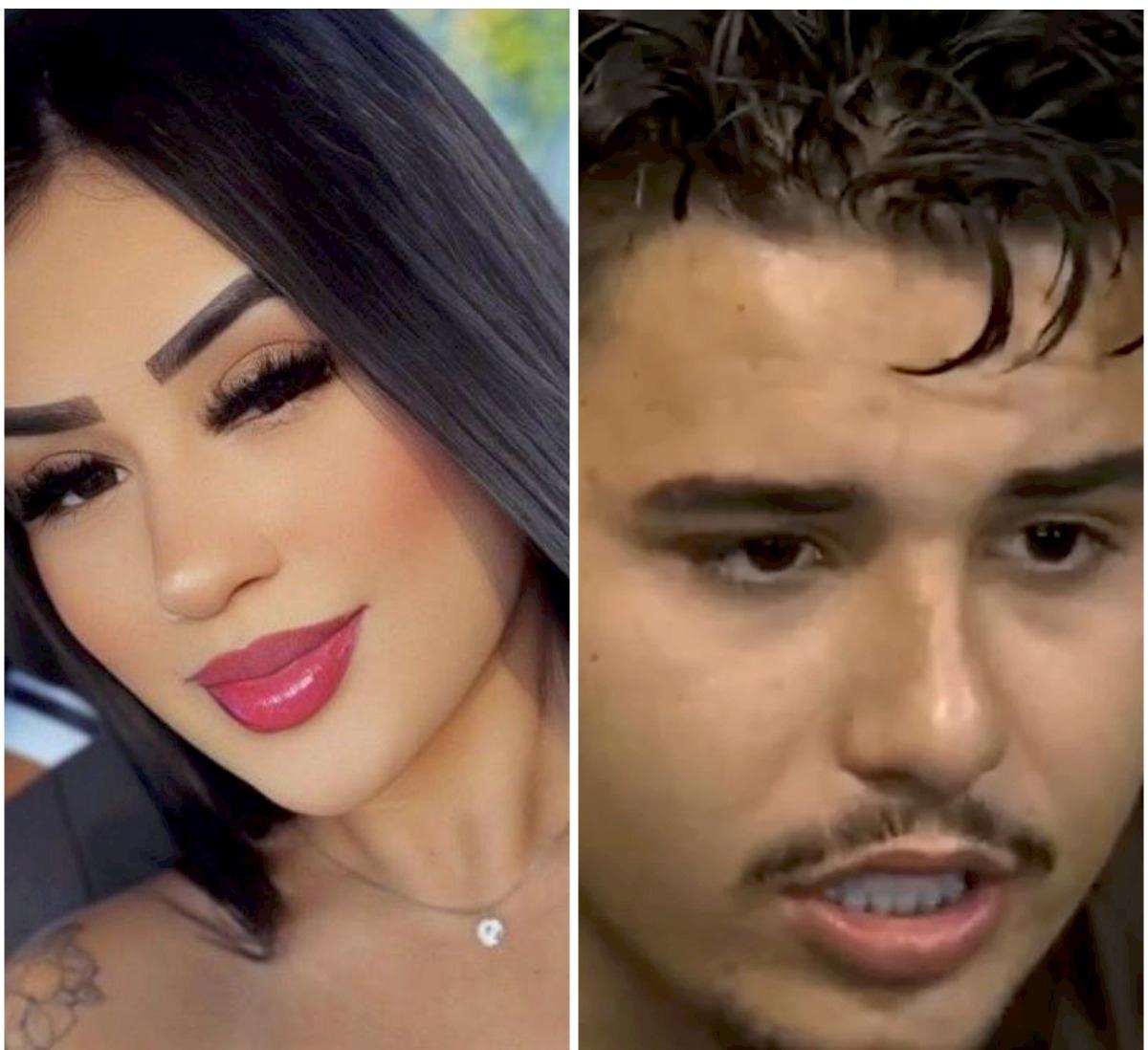 Montagem de fotos com duas selfies de Rayne Luiza e Pedro Henrique.