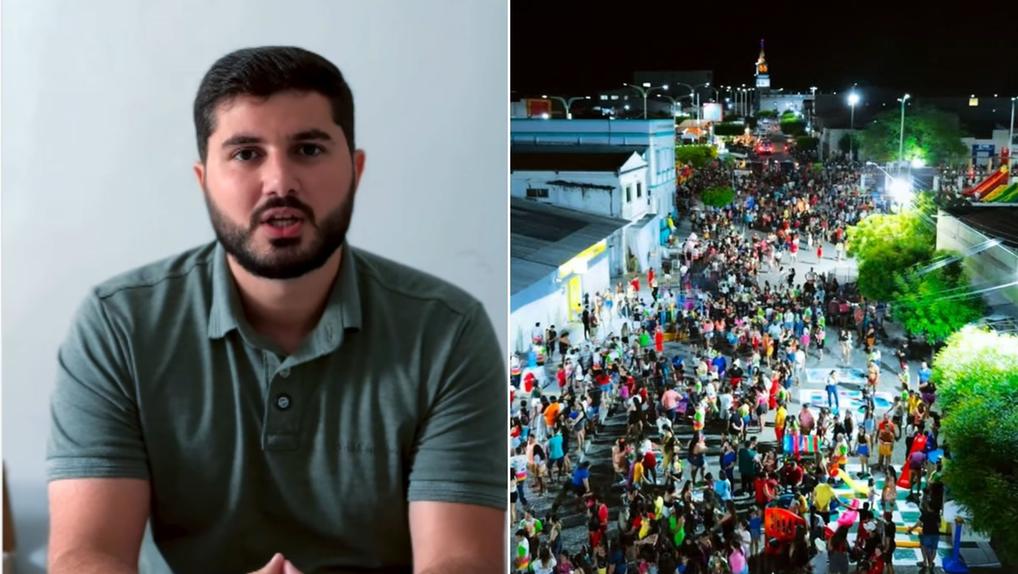 Fotos mostram prefeito Marcos Cunha e cidade de Jaguaretama.