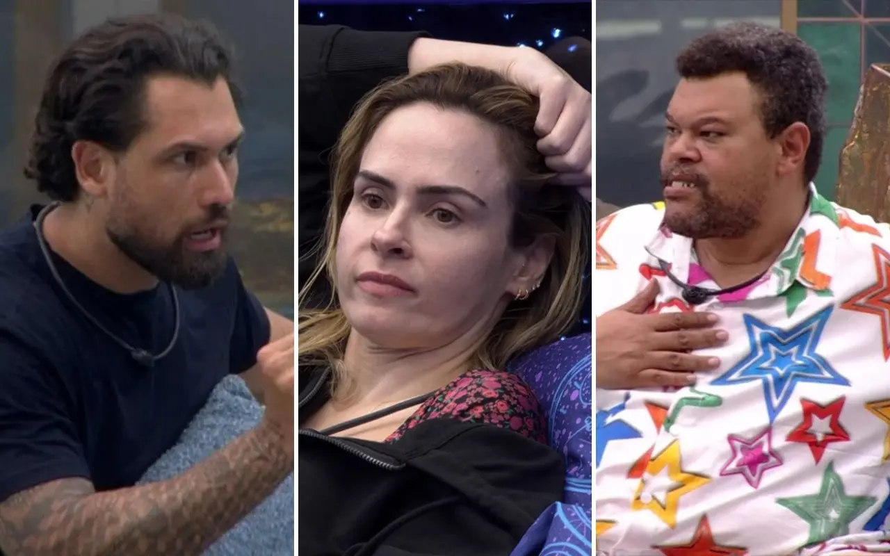 Participantes Babu Santana, Ana Paula Renault e Brígido, do BBB 26.