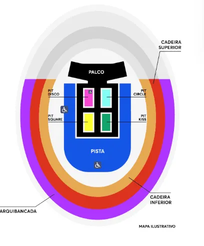 Organização do palco do Harry Styles.