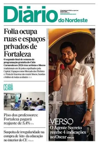 Capa da Edição do dia do jornal Diário do Nordeste