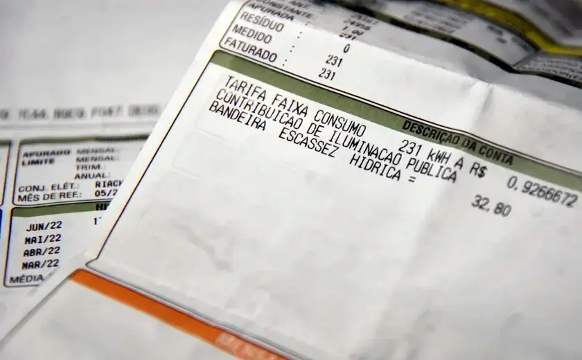 Foto de conta de energia elétrica.