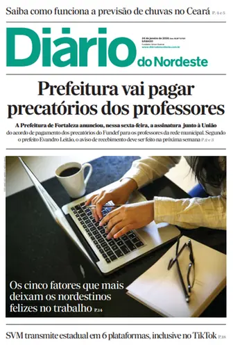 Capa da Edição do dia do jornal Diário do Nordeste