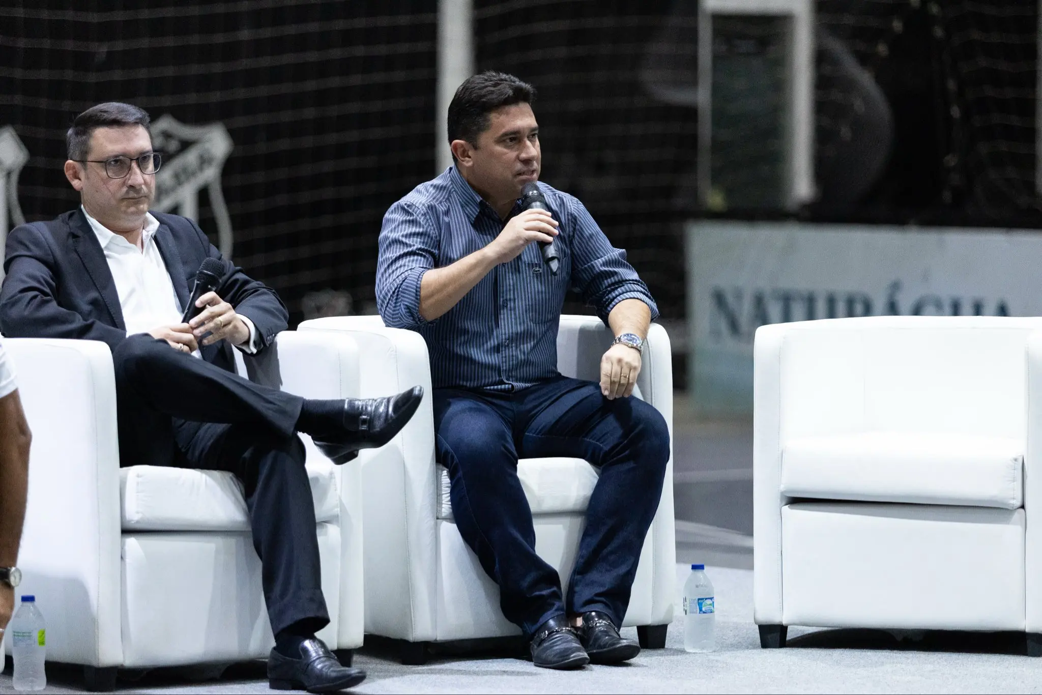 Foto de Fred Bandeira e João Paulo Silva, presidente do Ceará