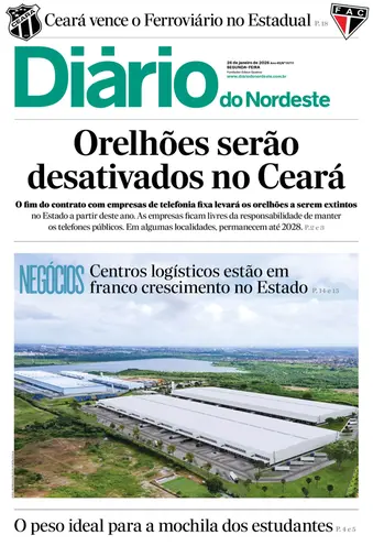 Capa da Edição do dia do jornal Diário do Nordeste