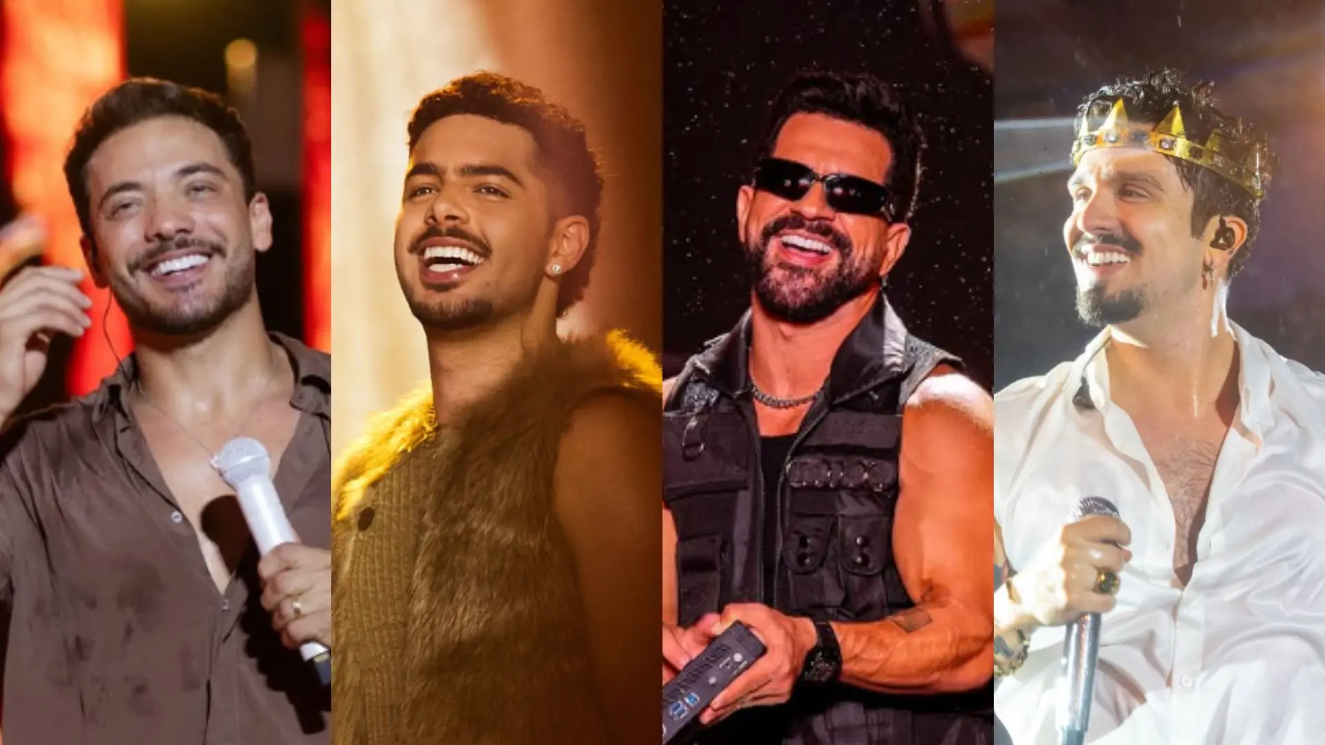 Fotos de Wesley Safadão, Pedro Sampaio, Dennis DJ e Pedro Sampaio para ilustrar matéria sobre Carnaval de Paracuru.