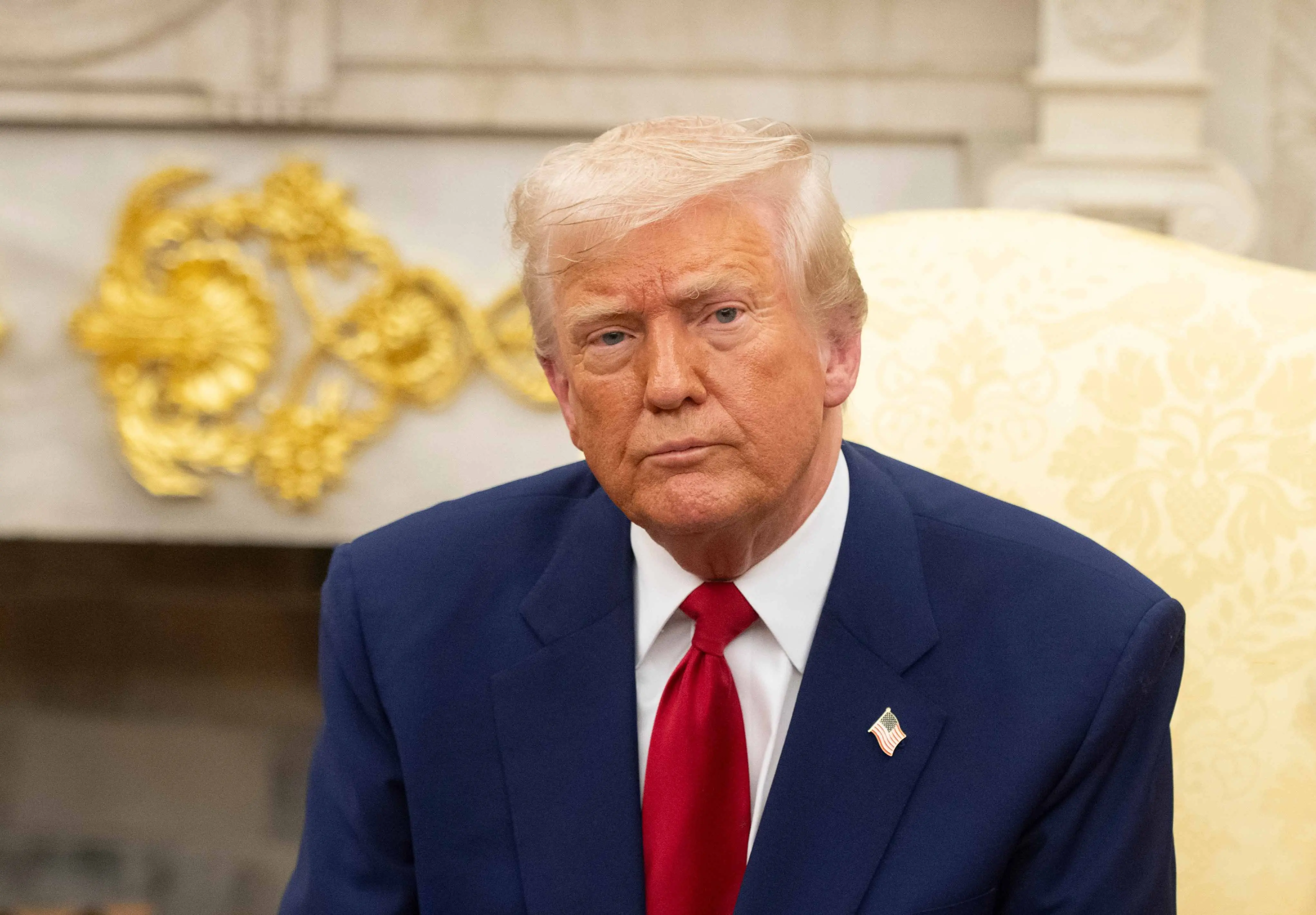 Imagem de Donald Trump para uma matéria sobre porta-aviões no Oriente Médio.